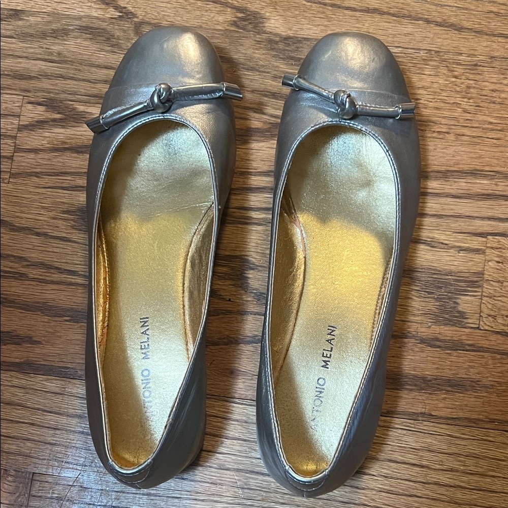 Antonio Melani Metallic Gold  Ballet Flats